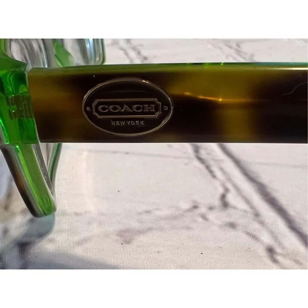 Coach New York Brooklyn Eyeglass Frames Tortoise Shell Brown Green Trendy Twee